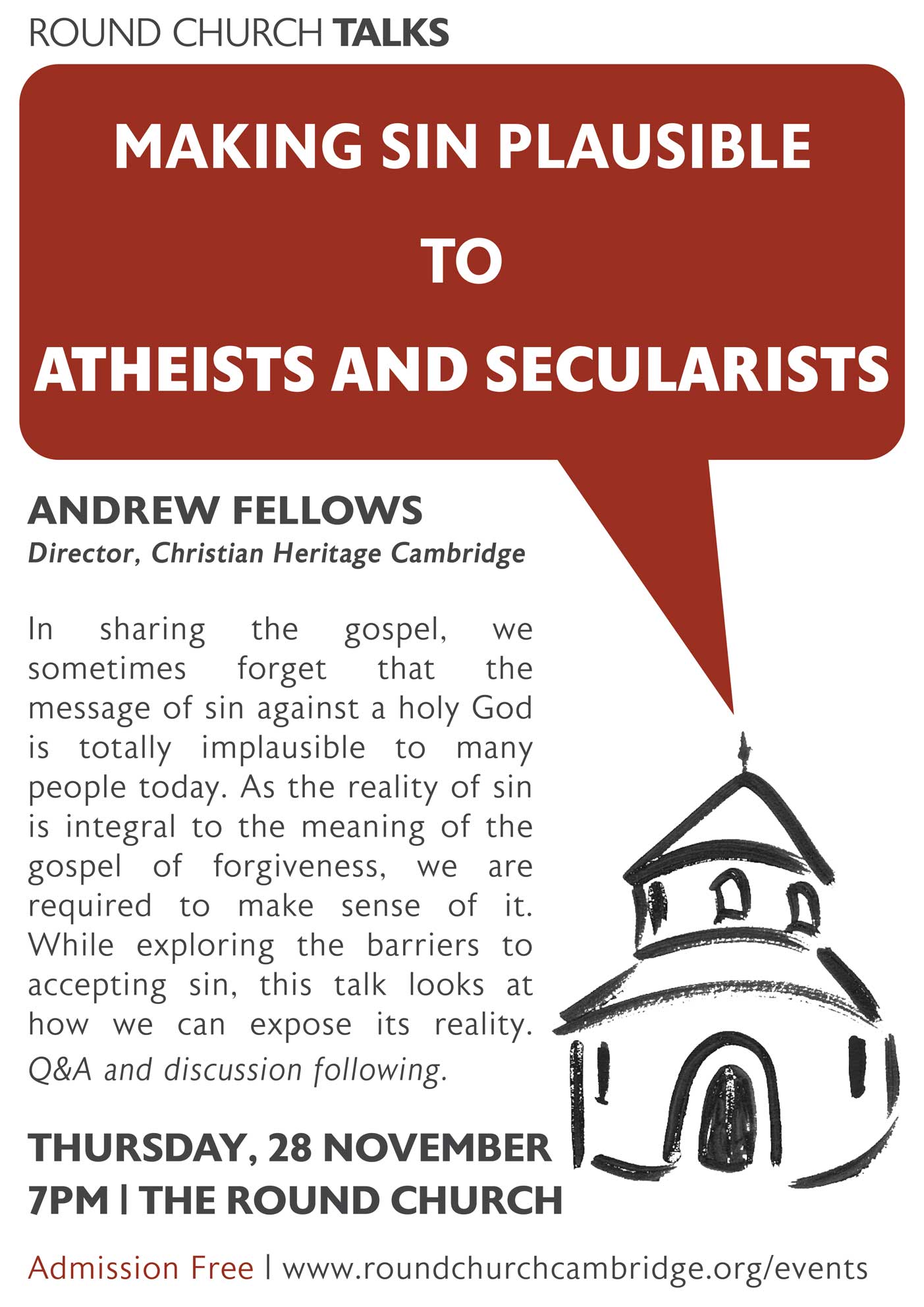Making Sin Plausible to Atheists and Secularists talk flyer