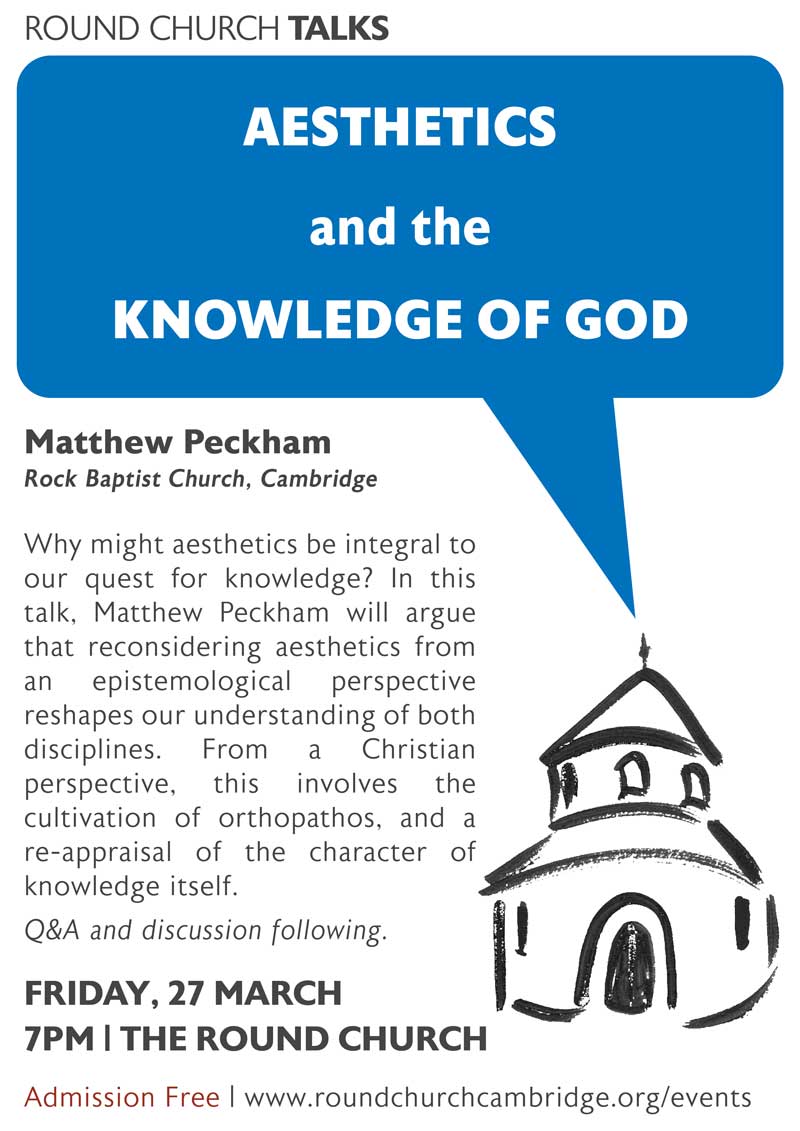 Aesthetics and the Knowledge of God talk flyer